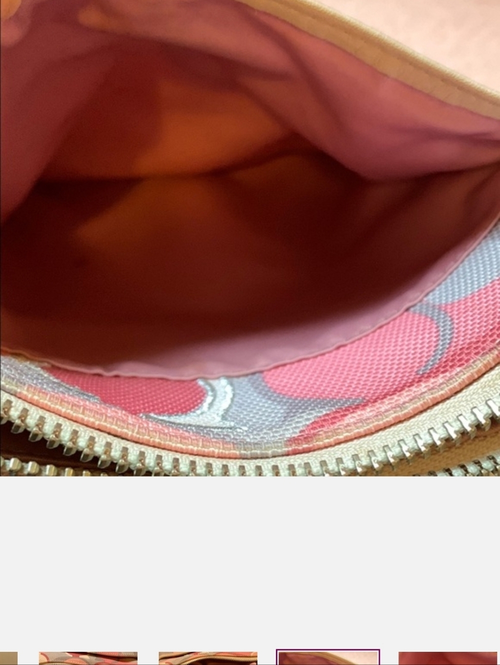 Coach Scarf Print Swingpack Rose Gray Crossbody Bag - Picture 10 of 11